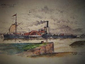 Niet of onleesbaar gesigneerd - Uniek 19e Eeuws Aquarel "Stoom Radersleepboot 'Rotterdam I' gesigneerd kopen? Bied vanaf 10!
