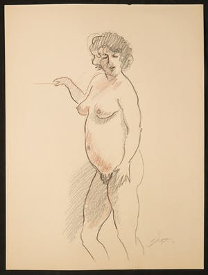 Jan Sluijters (jr.) - Tekening, Staand naakt kopen? Bied vanaf 40!