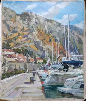 Dmitri Kostylov - Jachten in de baai van Kotor. Montenegro kopen? Bied vanaf 400!