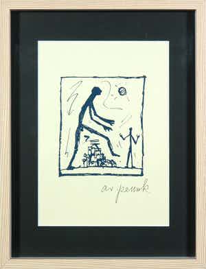 A.R. Penck - Handgesigneerde ets verkocht voor € 1!