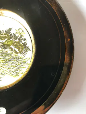 Niet of onleesbaar gesigneerd - Chokin Art Japan (1) - Chokin - Porselein, Verguld metaal - pauwen met bloemen - kopen? Bied vanaf 1!