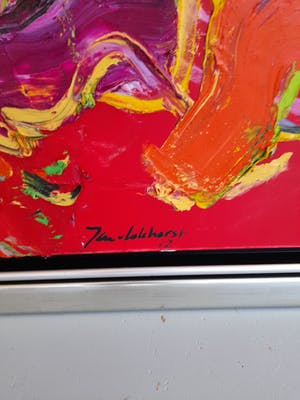 Jan van Lokhorst - Compositie in rood kopen? Bied vanaf 1600!