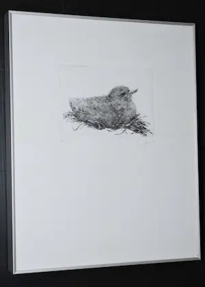 Han van Hagen - 2 etsen: jong eendje & landschap kopen? Bied vanaf 30!