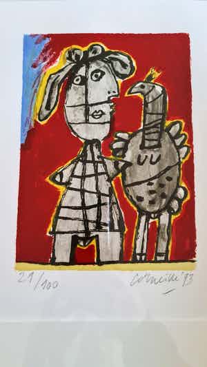 Corneille - Zeefdruk hommage aan Anton Rooskens verkocht voor € 150!