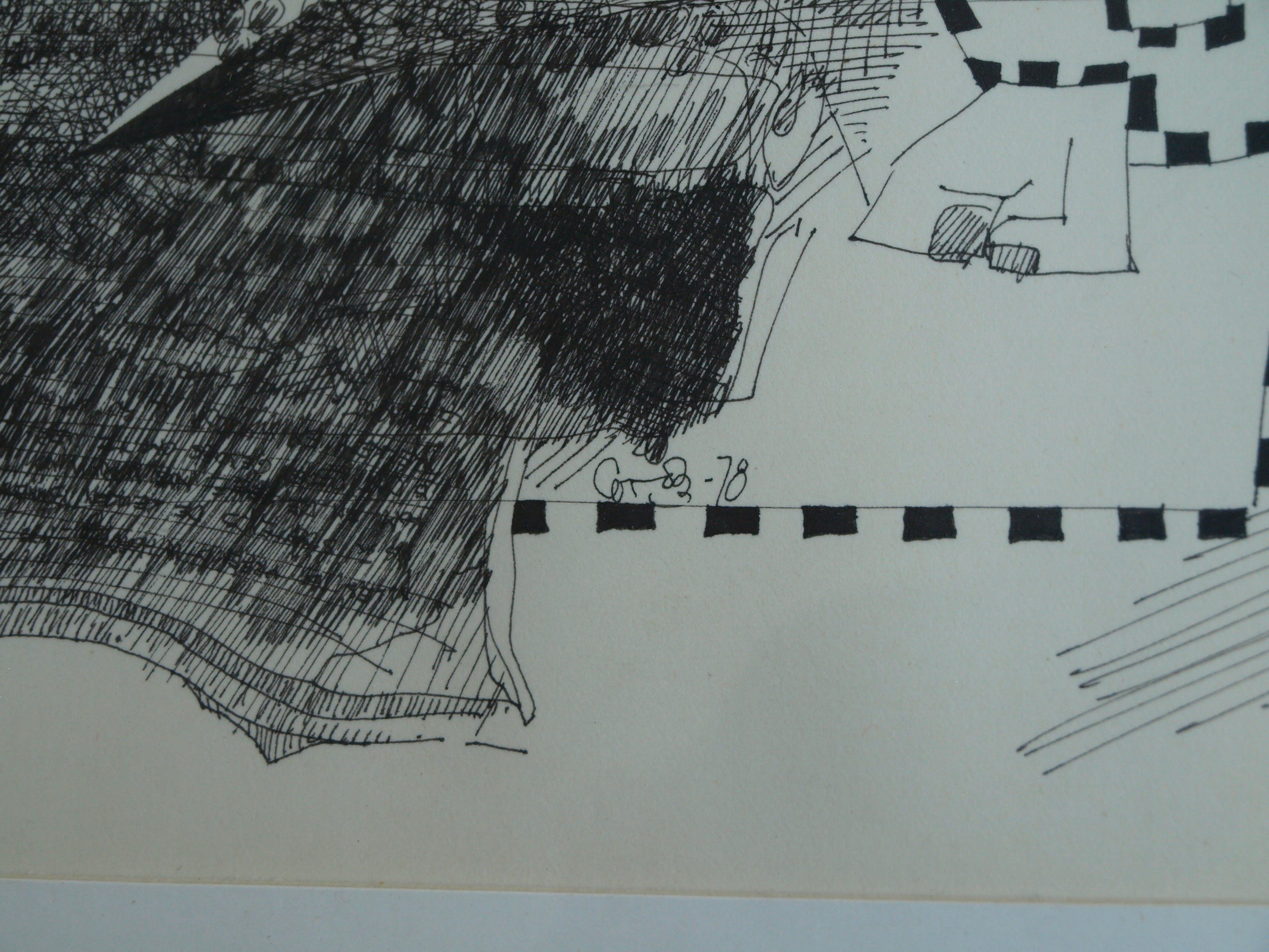 Cor Wytman - Pentekening , Grens – gesigneerd & ingelijst – 1978  kopen? Bied vanaf 1!