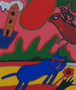 Corneille - Zeefdruk, Huit chats 4 - Ingelijst kopen? Bied vanaf 150!