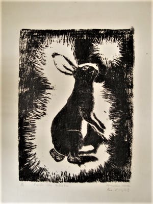 Niet of onleesbaar gesigneerd - Brazilie Rio 1969 - gesigneerde Houtsnede "Haas / Lebre na noite" kleine oplage kopen? Bied vanaf 1!