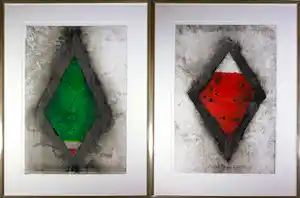 Lei Molin - Gemengde techniek op papier, Miroir - Ingelijst (Tweeluik) verkauft für € 675!
