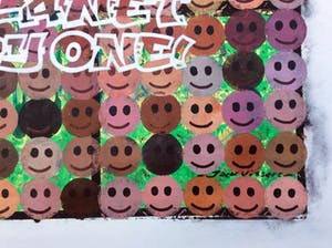 Jack Vissers - Let's Make Our Planet A Happy One! - acryl op papier kopen? Bied vanaf 50!