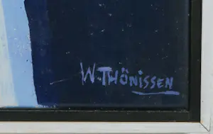 Wijnand Thönissen - Olieverf op doek, Zonder titel / Abstracte compositie - Ingelijst kopen? Bied vanaf 250!