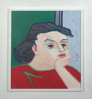 Paul Overhaus - Olieverf op hardboard, Vrouw in Amerika - Ingelijst kopen? Bied vanaf 50!