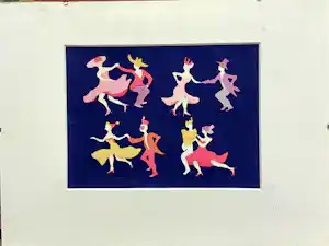 Jurjen Fontein - Zeefdruk, Dansers, gesigneerd verkocht voor € 35!