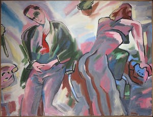 Dick Bastiaan van der Meijden - Dagdromen op kantoor - Pop Art - Humoristische erotische voorstelling- Groot kopen? Bied vanaf 1!