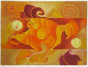 Jan van Delft - Zeefdruk, Lelie III - Ingelijst kopen? Bied vanaf 1!