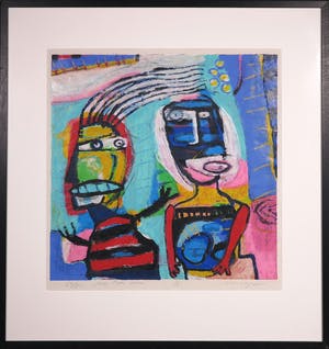 Henk Vierveijzer - Zeefdruk, Me haar doen - Ingelijst kopen? Bied vanaf 50!