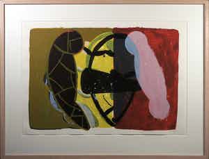 Piet Warffemius - Zeefdruk, Zonder Titel - ingelijst (Groot) verkocht voor € 1!