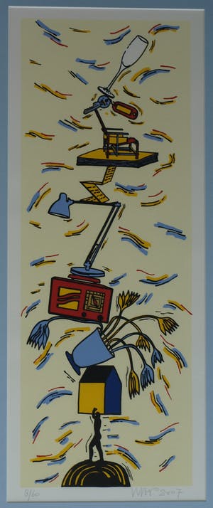 Hans Wap - Ingelijste zeefdruk , Nieuwe woning - 2007 – oplage 60 ex. kopen? Bied vanaf 50!