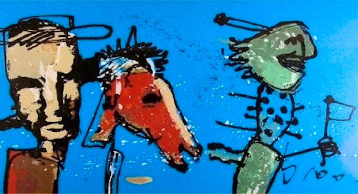 Herman Brood - Kleurenzeefdruk LUCEBERTJE Handgesign, GROOT!!!! kopen? Bied vanaf 450!