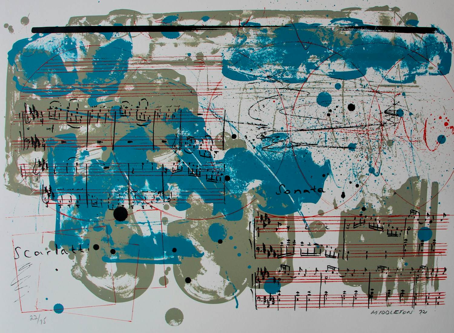 Sam Middleton - Kleuren litho: Concerto - 1972 verkocht voor € 99!