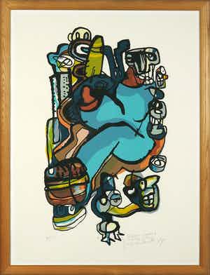 George Heidweiller - Zeefdruk, Whatever happened to Baby Jane - Ingelijst verkocht voor € 1!