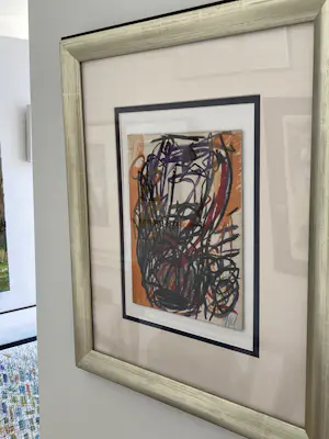 Karel Appel - abstracte compositie met lijst! kopen? Bied vanaf 660!