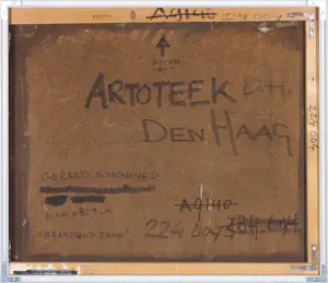 Gerard Schoneveld - Olieverf op hardboard, Brandend zand - Ingelijst kopen? Bied vanaf 80!