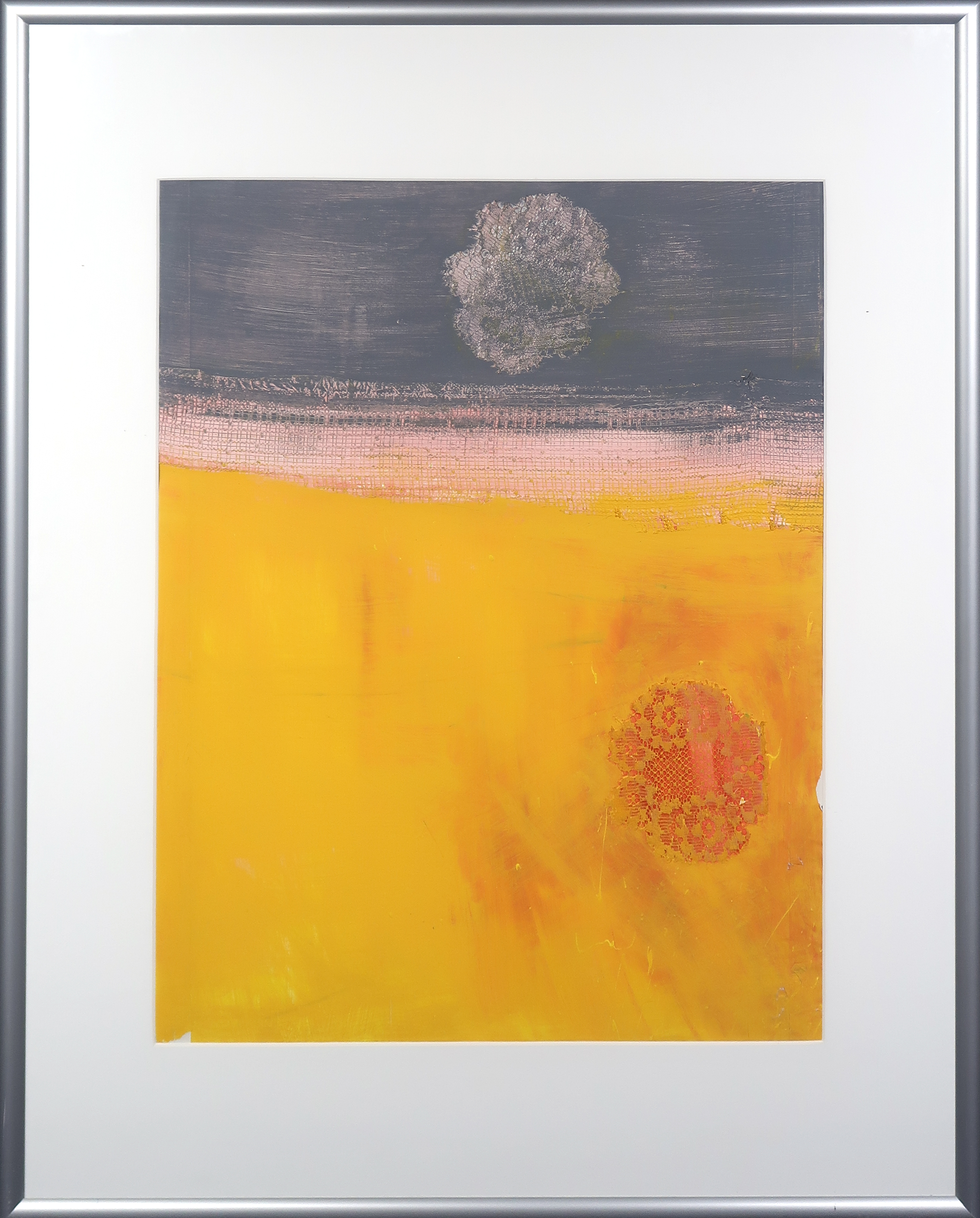 Niet of onleesbaar gesigneerd - Acryl met collage op papier, Compositie I - Ingelijst kopen? Bied vanaf 1!