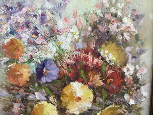 Eddy Samson - Uitbundig Bouquet in witte vaas. kopen? Bied vanaf 1!