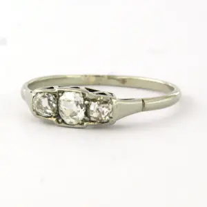 ART NOUVEAU 14k witgouden ring met Bolsjewiek geslepen diamant tot. 0.40ct kopen? Bied vanaf 310!