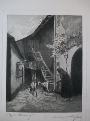 Niet of onleesbaar gesigneerd - 10 diverse etsen Landschap oa Matthes v.Leusden Vrolijk Heyning kopen? Bied vanaf 1!