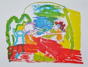 Pieter Defesche - Pieter Defesche, kleurenlitho, zonder titel, 1998, oplage 100 ex. kopen? Bied vanaf 35!