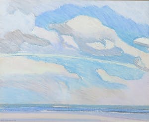 Paul Overhaus - Krijttekening, Zeegezicht - Ingelijst kopen? Bied vanaf 1!