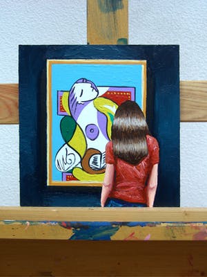 Gerard Boersma - La Lecture (Vrouw kijkend naar schilderij van Picasso) kopen? Bied vanaf 100!