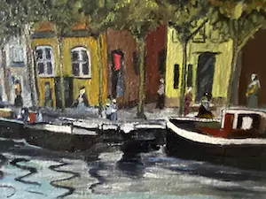 Niet of onleesbaar gesigneerd - bloemenverkoope aan de gracht kopen? Bied vanaf 1!