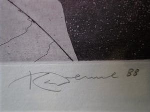 Karel Demel - Tsjechisch magisch Realist - gesigneerde Litho "de Verleiding" - oplage 130 kopen? Bied vanaf 10!