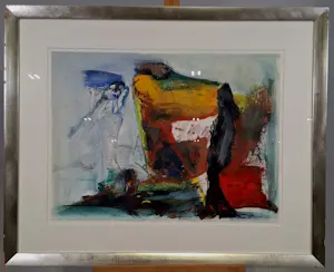 Pieter Defesche - Ingelijste gouache: Confrontatie - 1978 kopen? Bied vanaf 495!