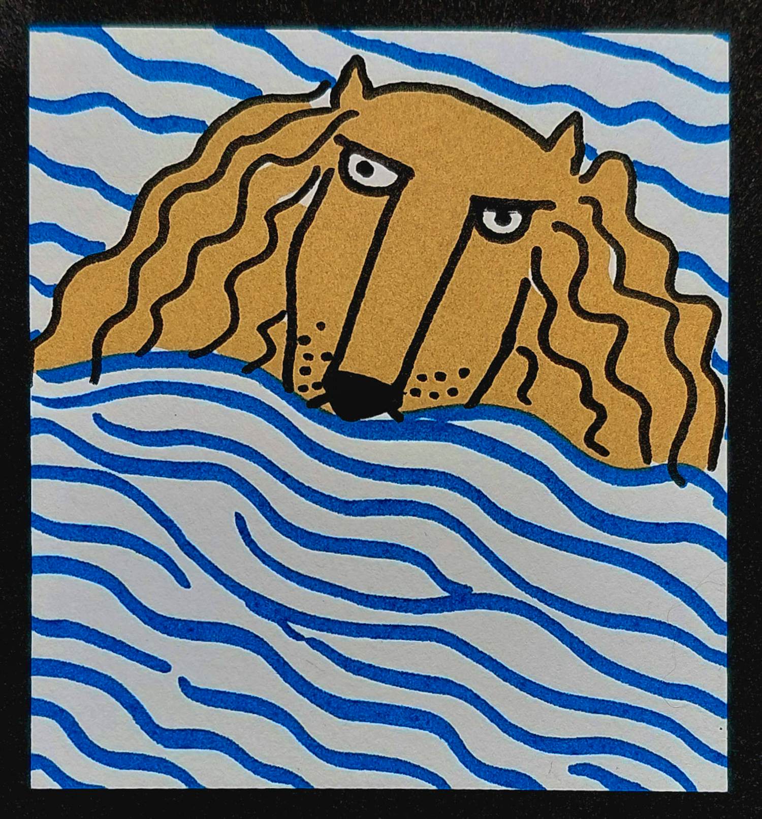 Charlotte Mutsaers - Hond in het water, litho (netjes ingelijst) kopen? Bied vanaf 100!