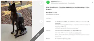 Brons (Onbekend) - Egyptische bastet kat - A. Tiot kopen? Bied vanaf 150!