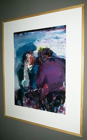 Piet Vos - Personen, acrylverf op papier (mooi ingelijst, groot) kopen? Bied vanaf 1!