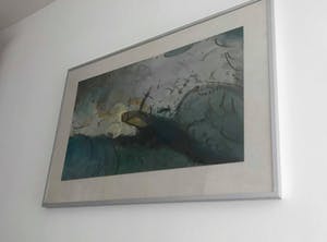 Niek Molenaar - Storm 1984 - gouache (ingelijst) + boek Op zoek naar de grot kopen? Bied vanaf 110!