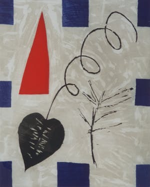 Harrie Gerritz - Kleurenets | Compositie met rode driehoek | Ingelijst kopen? Bied vanaf 65!