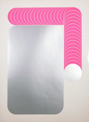 Thomas Lenk - Zeefdruk, Abstract-geometrische compositie in roze en zilver kopen? Bied vanaf 1!