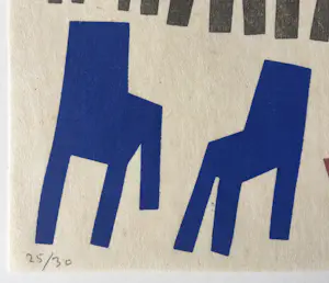 Klaas Gubbels - houtdruk ‘Stilleven met stoelen ’ - 2000 - oplage 30 kopen? Bied vanaf 350!