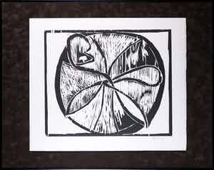 Pierre Alechinsky - Houtsnede uit het portfolio Au fil du bois - Ingelijst (Groot) verkocht voor € 1!