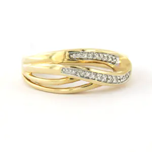 14k bicolour gouden ring met single cut geslepen diamant tot. 0.15ct kopen? Bied vanaf 415!