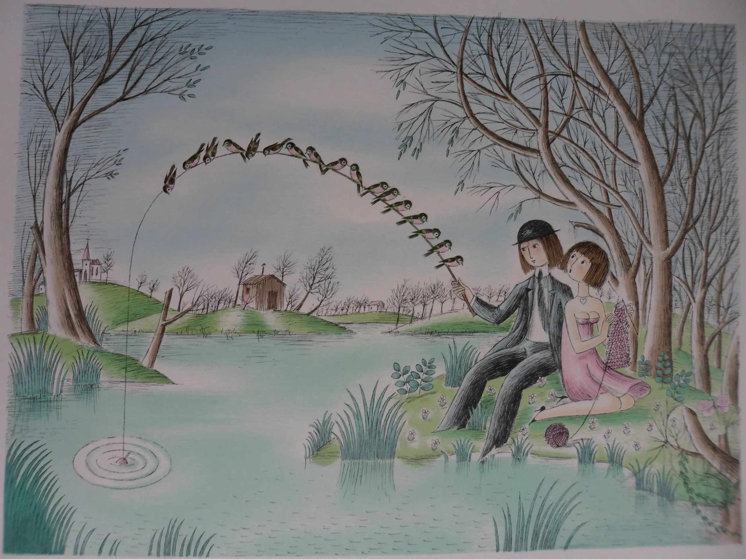 Raymond Peynet - Litho, titel The Fishermen sold! View the