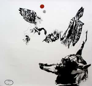 Gerti Bierenbroodspot - kleurenets: gevallen engel - 1973 verkocht voor € 75!