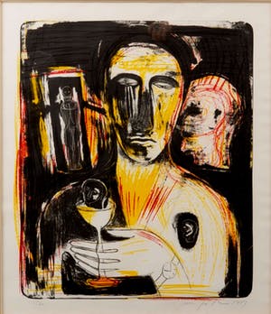 Mimmo Paladino - Ingelijste litho: Come in uno specchio - 1989 kopen? Bied vanaf 495!