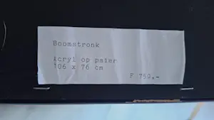 Kees van de Wal - Boomstronk" - Groot liggend abstract werk - 107 x 77 cm kopen? Bied vanaf 450!