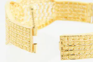 143-  Aparte 18krt geel-gouden armband - Arabisch motief / opengewerkt model kopen? Bied vanaf 1060!